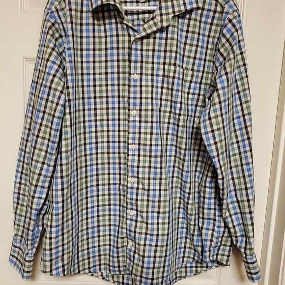 Peter millar button up mens size xl micro check button up 100% cotton preppy - Picture 6 of 8